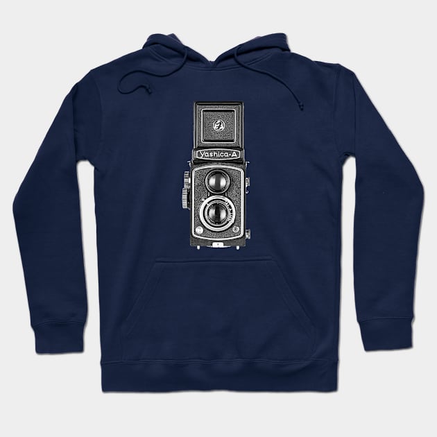 Vintage 1960s Twin Lens Camera - Open Hood Hoodie by DecPhoto